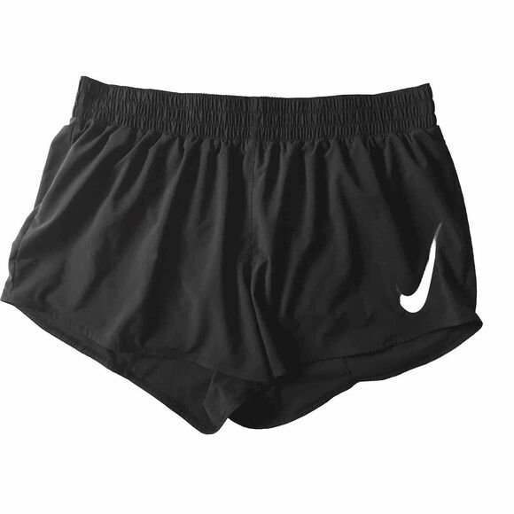 Nike Women’s Swoosh Shorts Plus Size 2X Black Waistband Pocket Inner Lining Gym - Picture 1 of 11